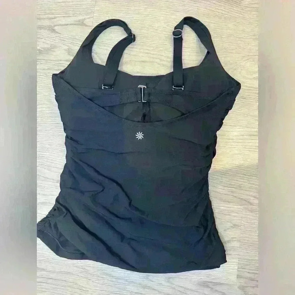 ATHLETA Women’s Black Square Neck Bra Cup Tankini Top Size 32 D/DD - Picture 3 of 9